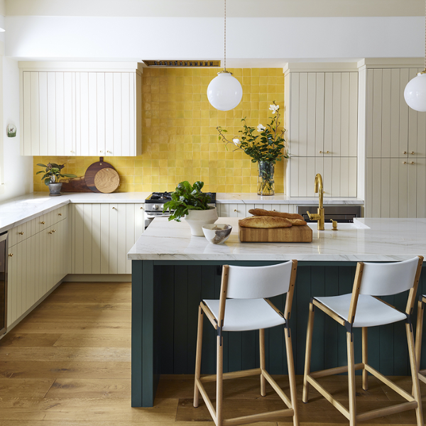 Bold Vinyl Floor in the Kitchen