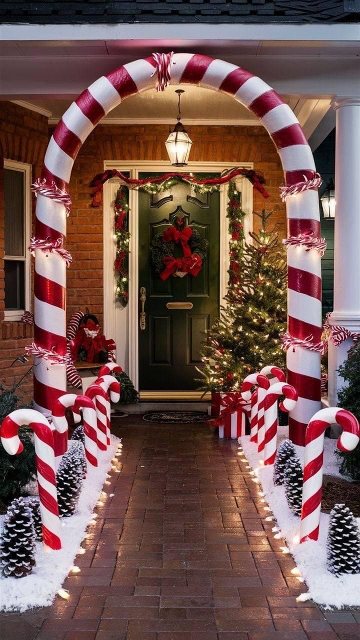 Candy Cane Christmas Porch Delight