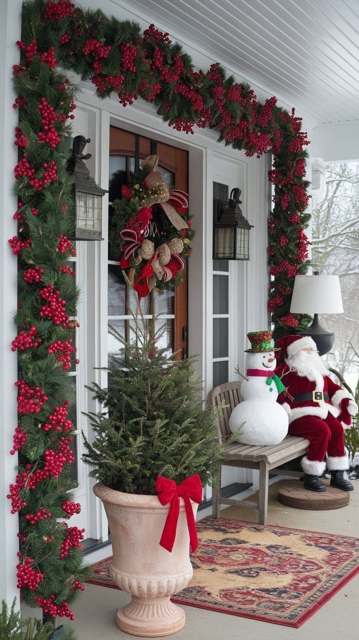 Classic Christmas Porch with Festive Charm