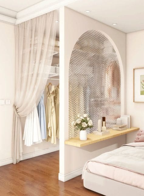 Dreamy Open Closet with Elegant Partition