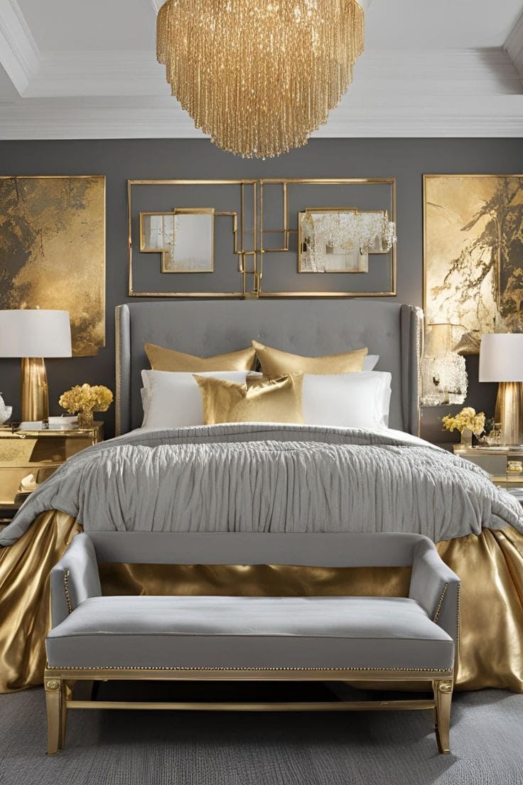 Golden Elegance Meets Silver Grey Serenity