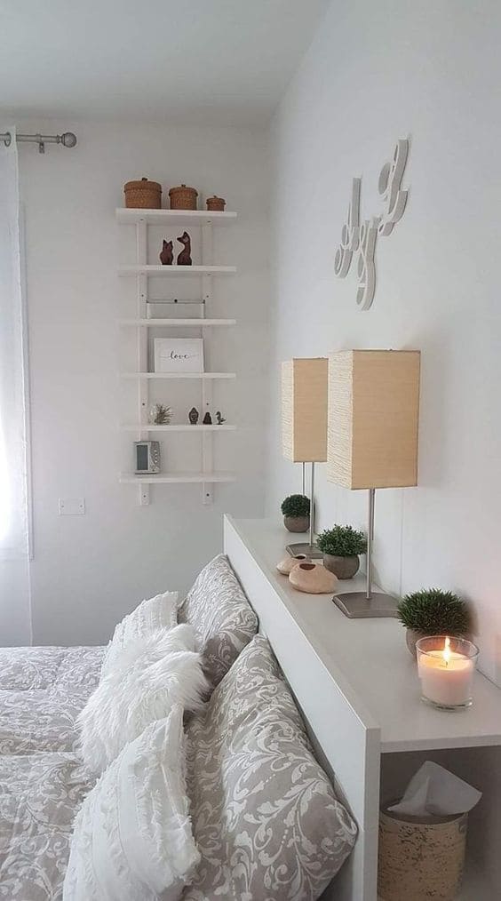 Minimalist Bedroom Shelf Storage Solution