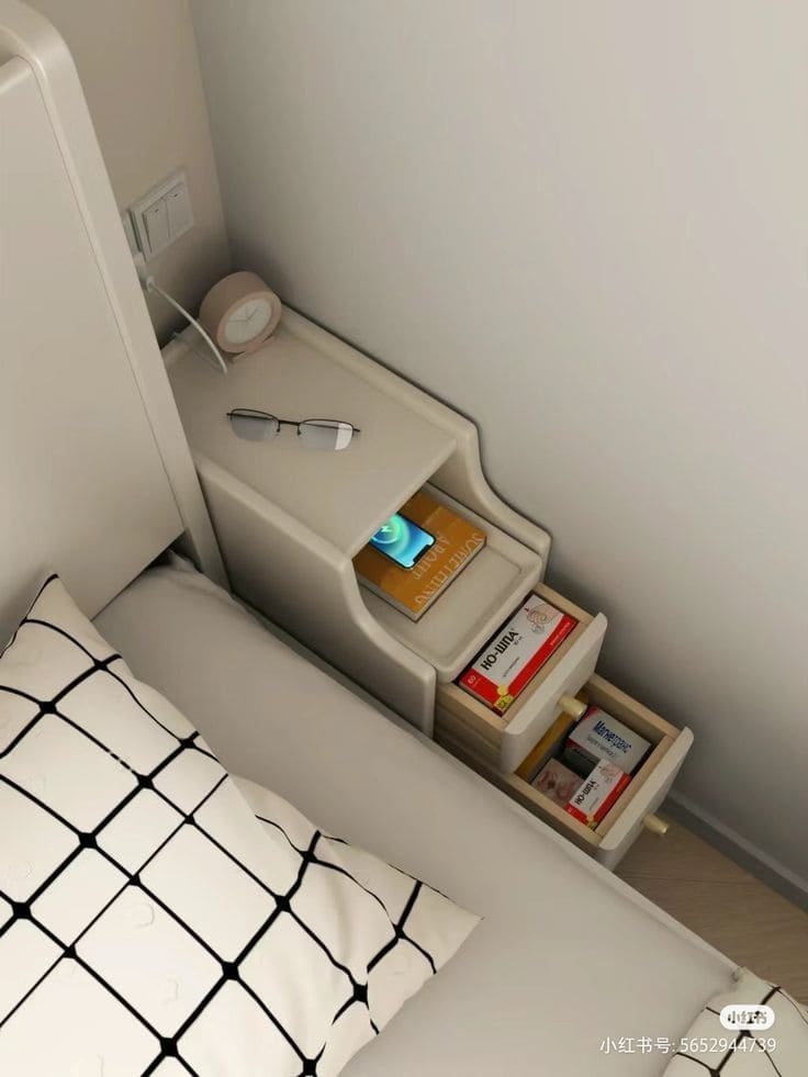 Sleek and Space-Saving Bedside Organizer