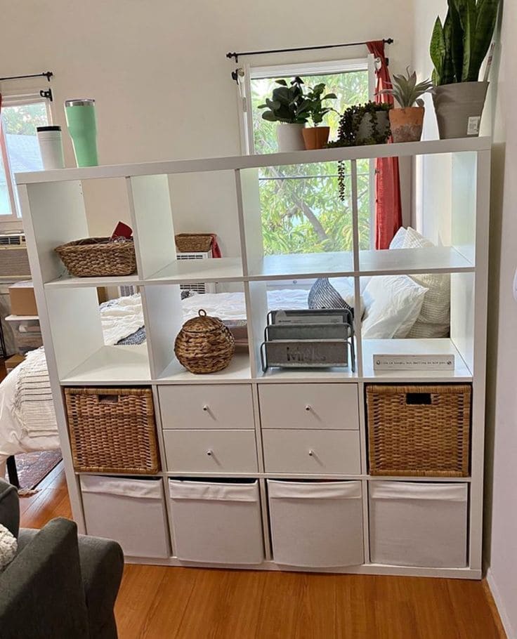 Stylish Room Divider with Smart Storage