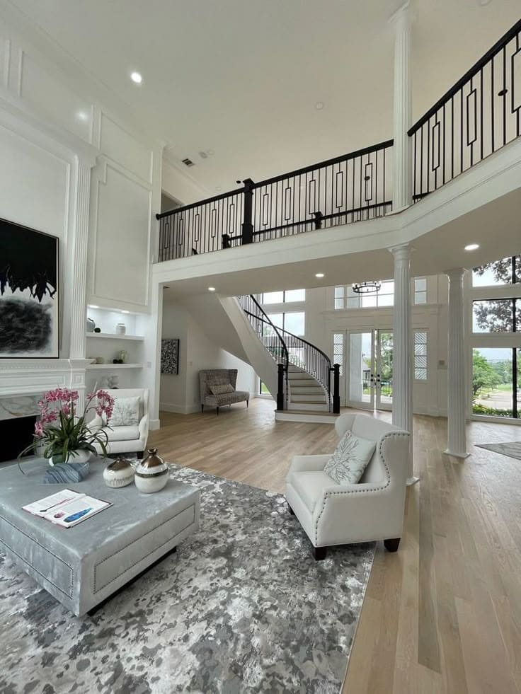 Airy Black and White Staircase Charm