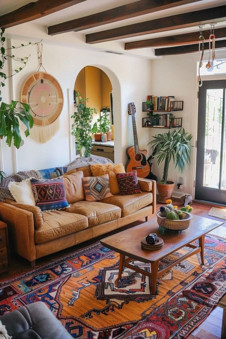 Cozy Bohemian Earthy Living Room Escape