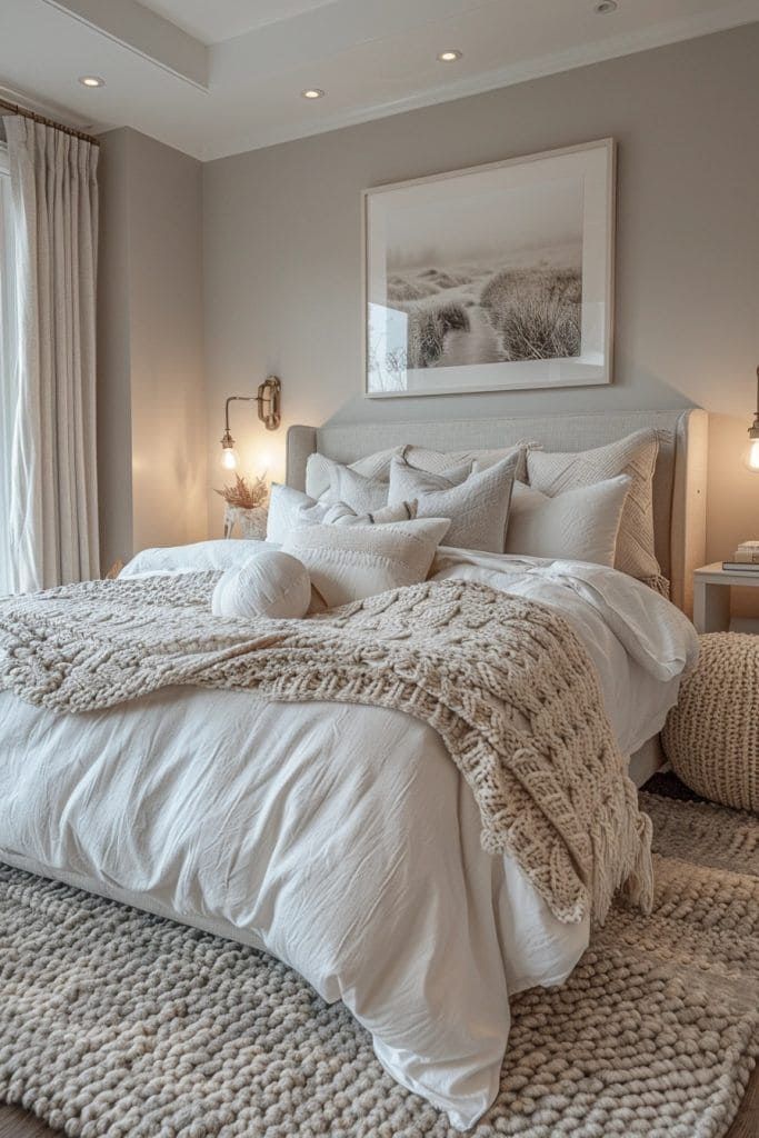 Cozy Textured White Bedroom Oasis