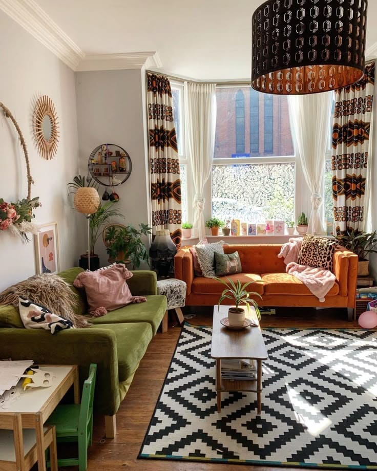 Eclectic Earthy Charm with Vibrant Hues