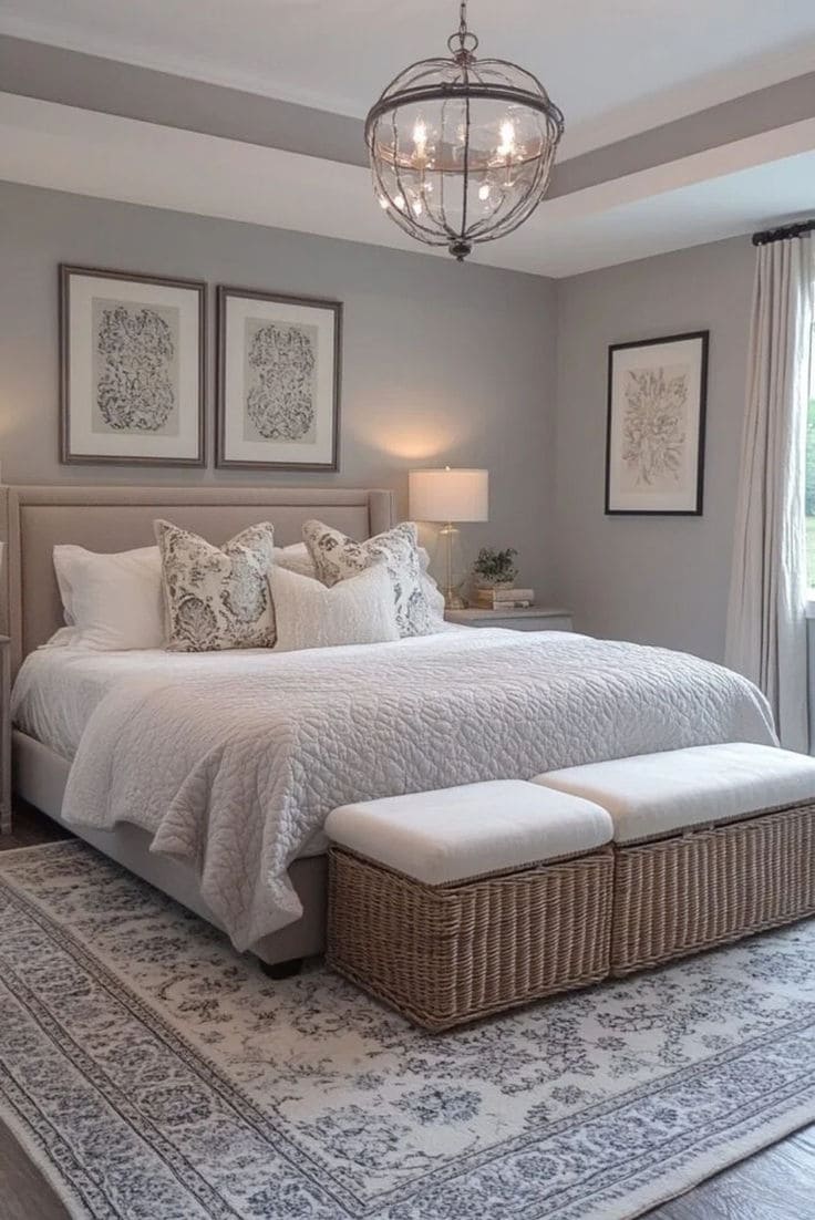 Elegant Serenity in a White Bedroom Retreat