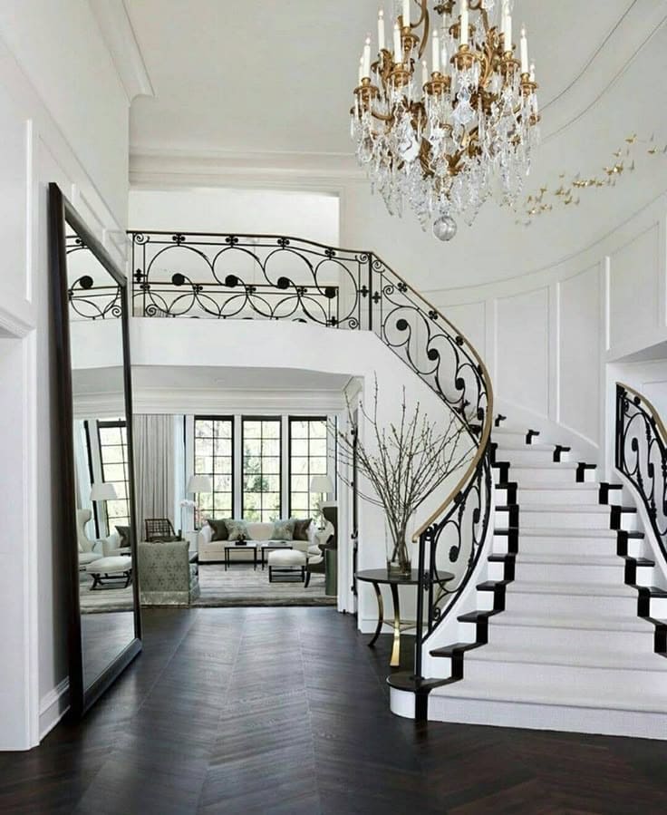 Entrance Black and White Staircase Grandeur