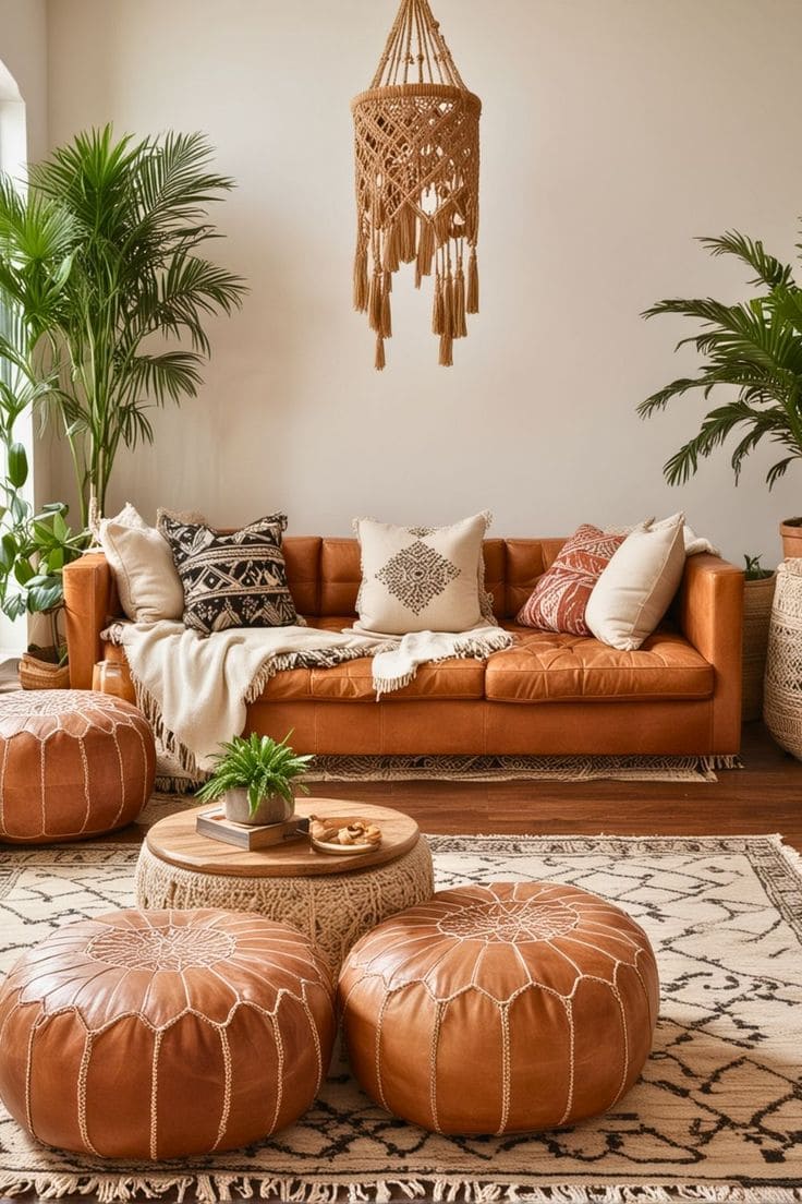 Inviting Earthy Boho Living Room