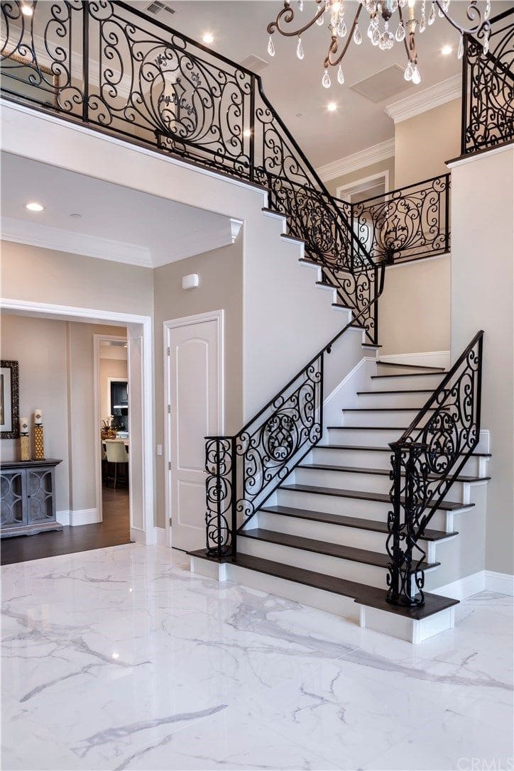 Ironwork Black and White Staircase Grandeur