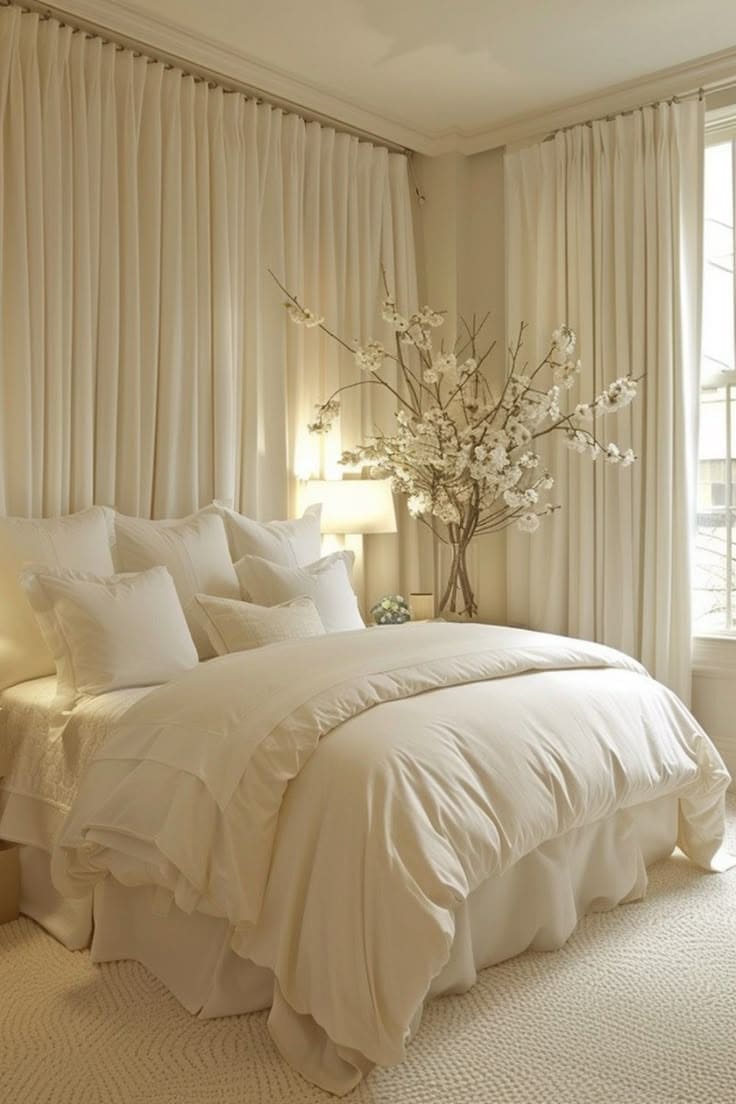 Serene All-White Bedroom Retreat
