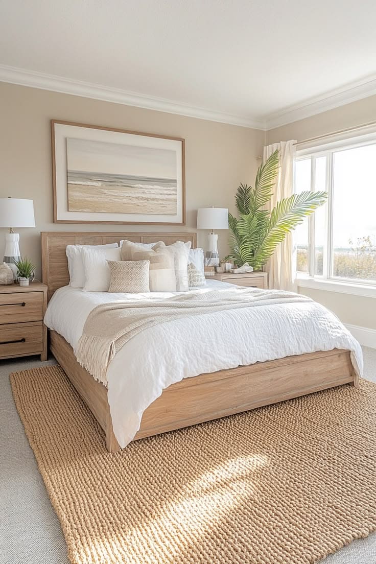 Serene White Bedroom with Natural Elements