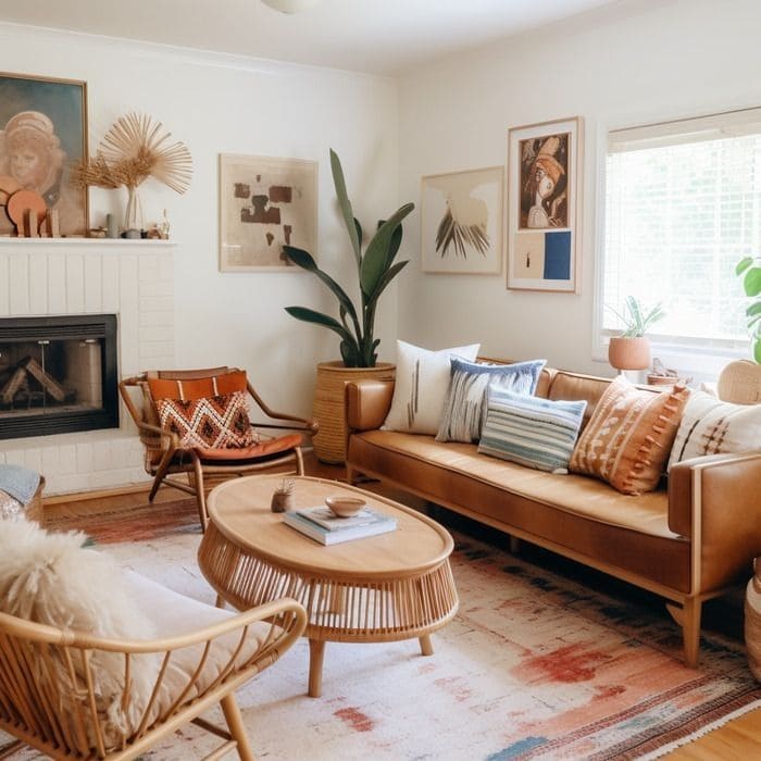 Warm Minimalist Earthy Retreat with Natural Accents