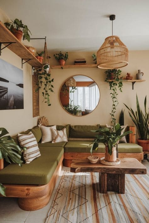 Warm and Inviting Earthy Living Room Oasis