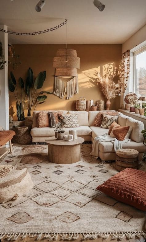 Warm and Serene Earthy Living Space