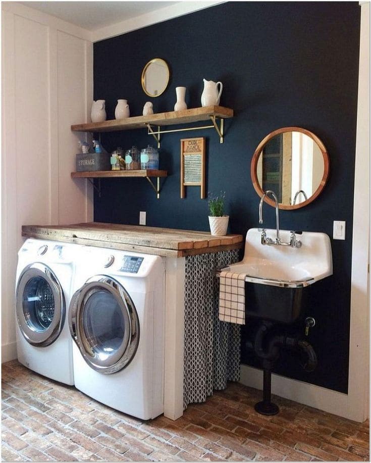 Bold Navy Laundry Retreat
