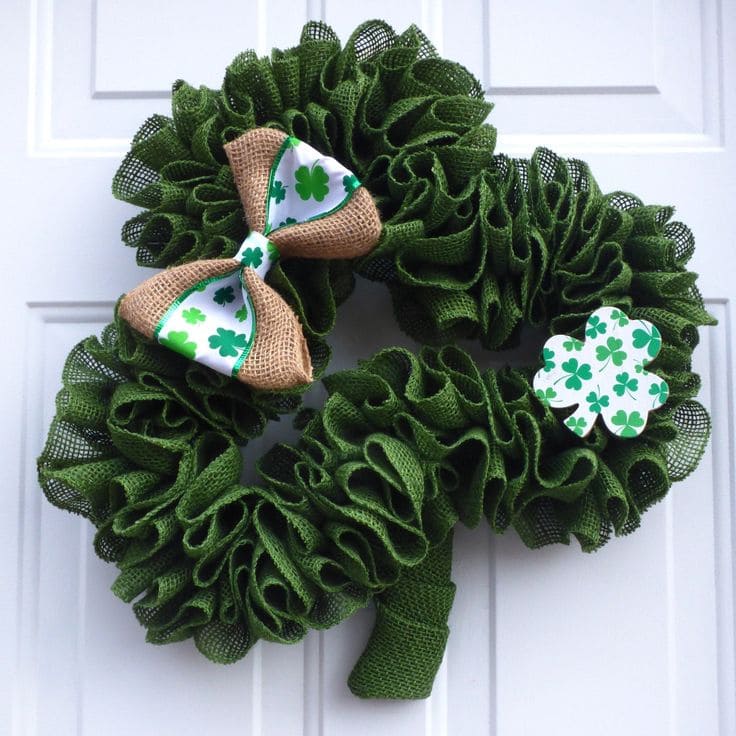 Burlap Shamrock Wreath