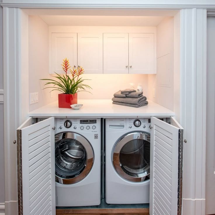 Charming Minimalist Laundry Closet