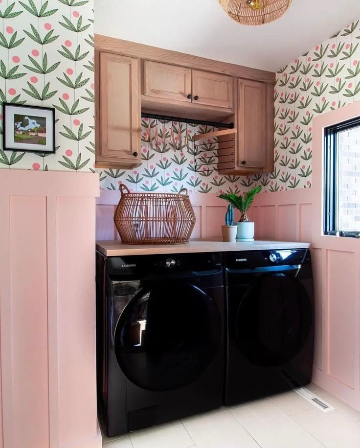 Cheerful Botanical Haven Laundry Room