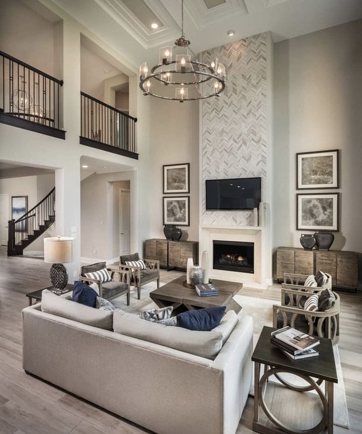 Chic Minimalist Fireplace Oasis