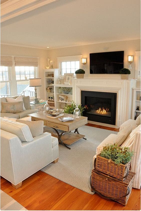 Classic Coastal Fireplace Charm
