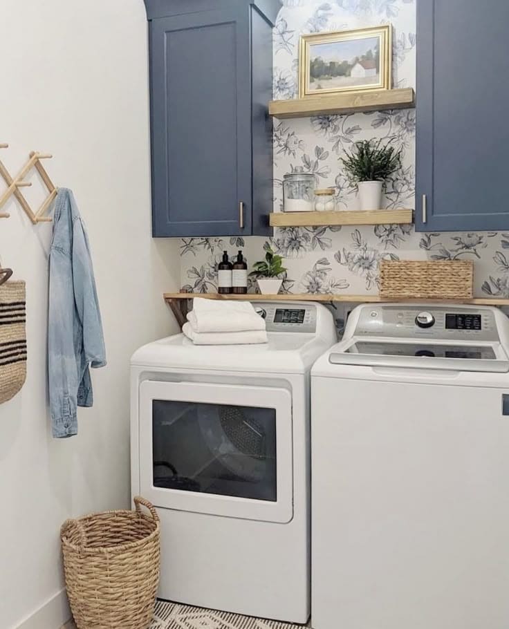 Classic Floral Elegance Laundry Room
