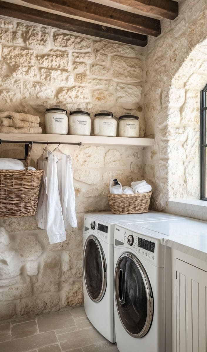 Classic Warm Farmhouse Laundry Haven