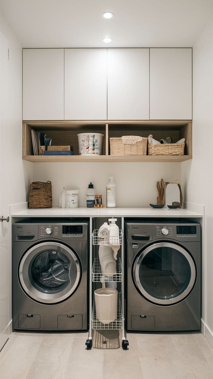 Clean Efficient Laundry Closet
