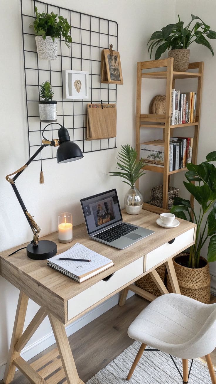 Cozy Mid-Century Workspace Nook