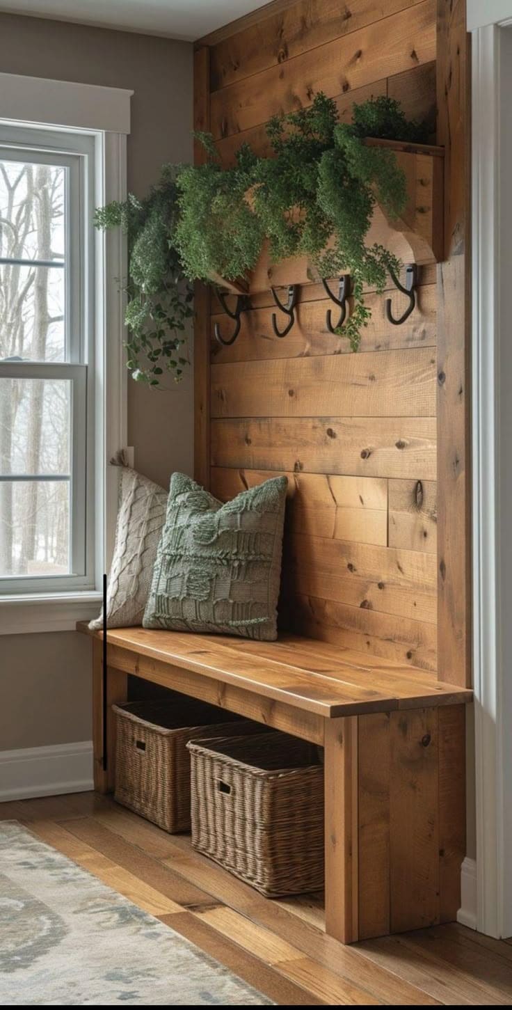 Cozy Natural Farmhouse Entryway Haven