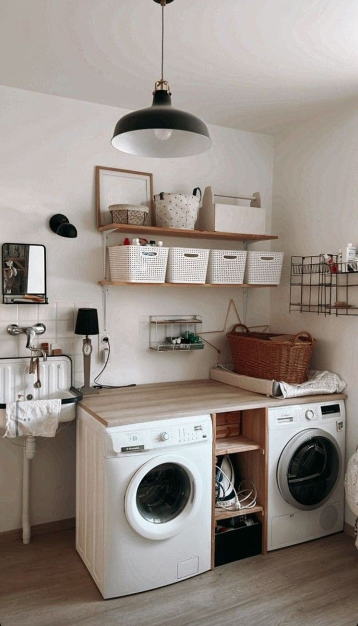 Cozy Organized Laundry Station