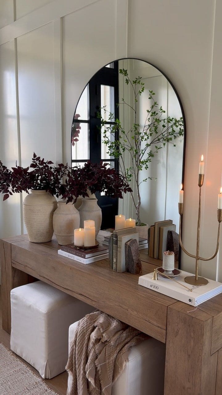 Cozy Rustic Mirror Retreat with Warmth