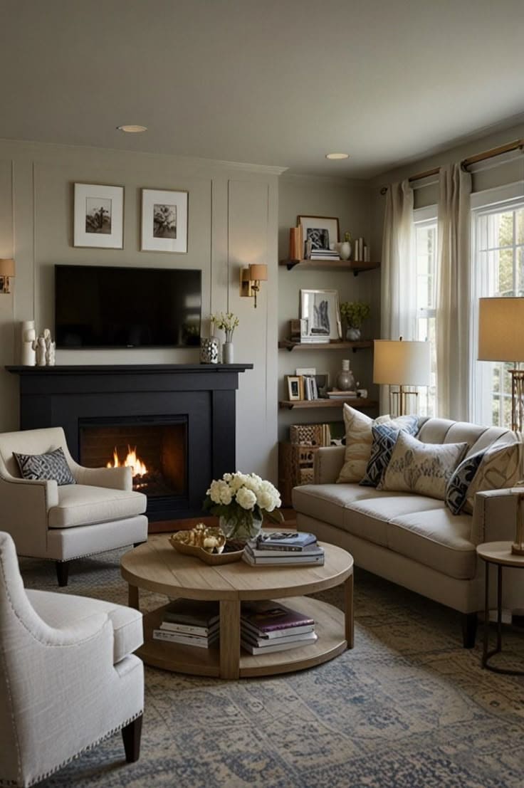 Elegant Black Fireplace Haven