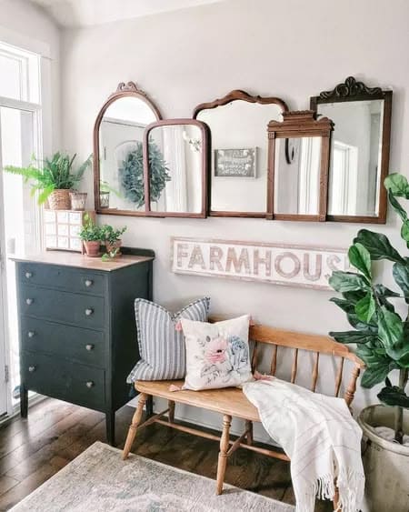 Elegant Vintage Farmhouse Entryway Oasis