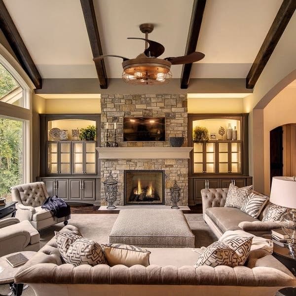 Modern Serenity Fireplace Retreat