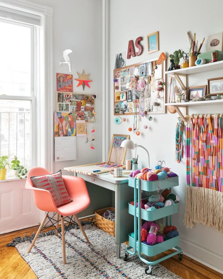 Playful Crafty Workspace Nook