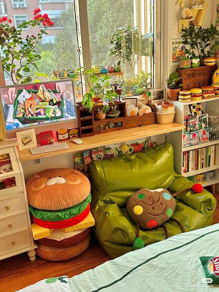 Playful Green Study Corner