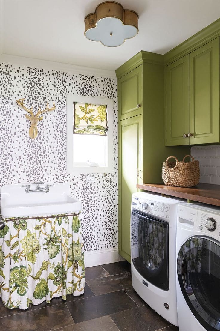Playful Polka Dot Charm Laundry Room