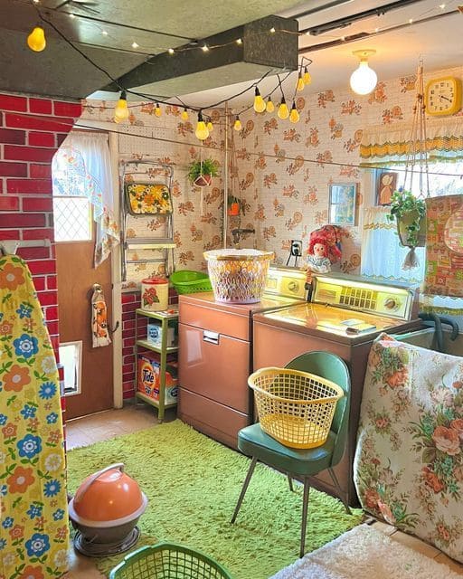 Playful Retro Bliss Laundry Room