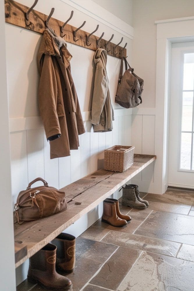 Practical Timeless Farmhouse Entryway Nook