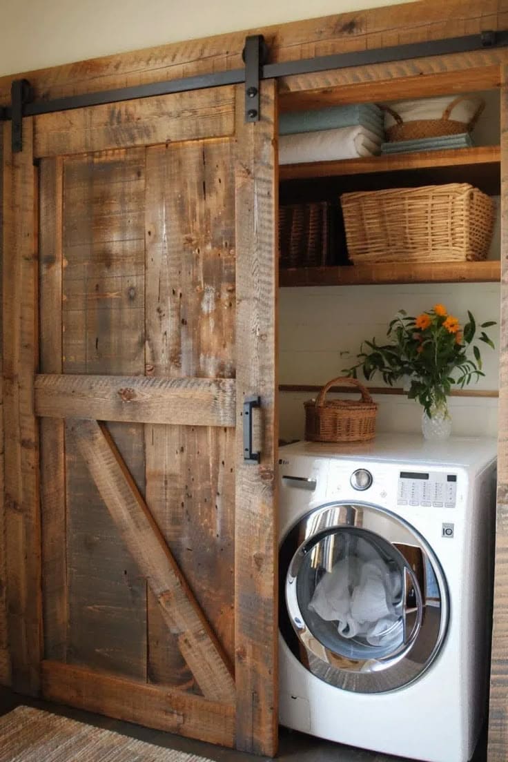 Rustic Charming Laundry Closet