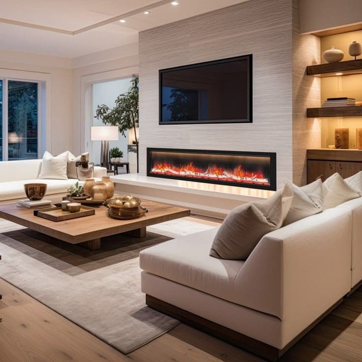 Sleek Minimalist Fireplace Sanctuary