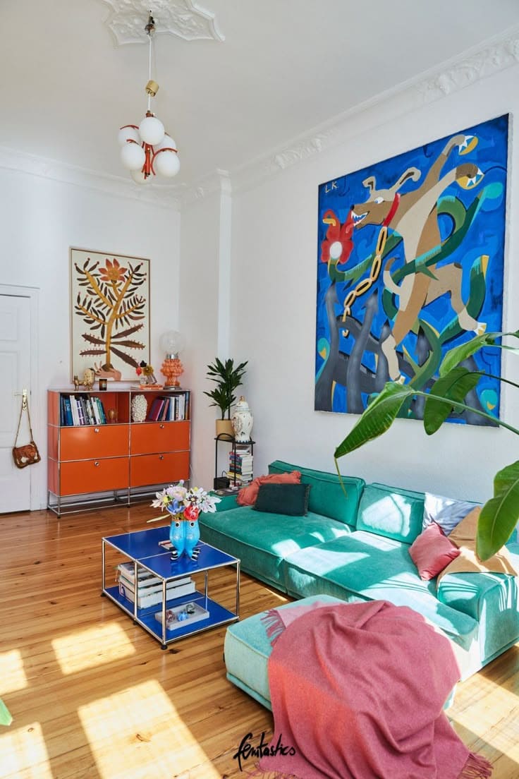Vibrant Artistic Lounge Area