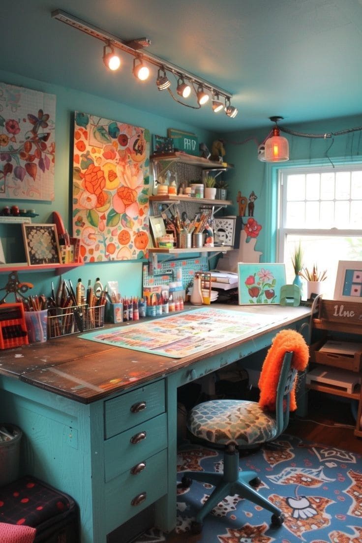Vibrant Artistic Workspace Haven