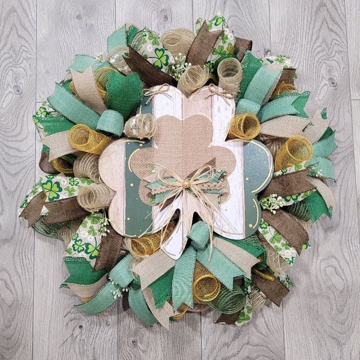 Vibrant DIY St. Patricks Day Wreath with Burlap Mesh