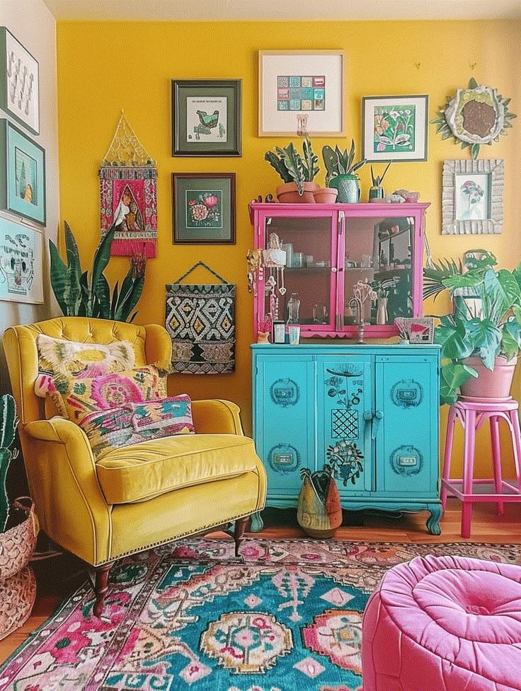 Vibrant Eclectic Reading Corner