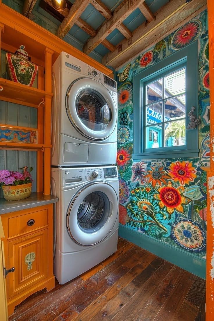 Vibrant Mosaic Magic Laundry Room