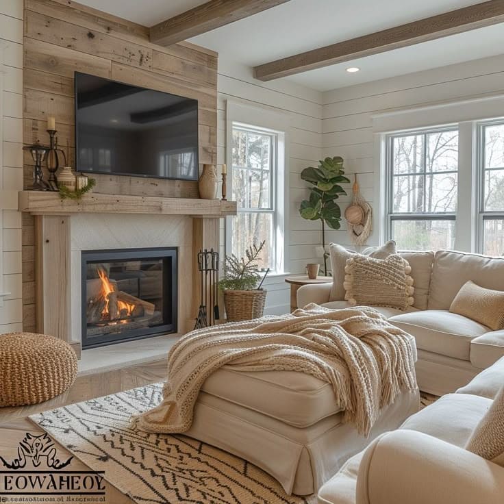 Warm Rustic Fireplace Sanctuary